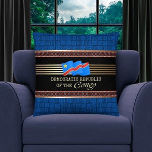 Democratic Republic of the Congo Gift | Congo Pillow | Congo Gift | Congo Art | Congo Flag | Congo Fabric | Congo Souvenir | Congo Decor