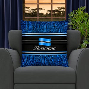 Botswana Gifts | Botswana Flag | Botswana Art | Botswana Pillow | Botswana Home Decor | Batswana Gift | Motswana Gift | Flag of Botswana