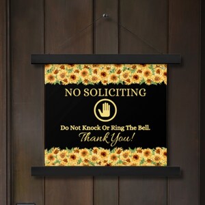 No Soliciting Sign #4 | Do Not Knock Sign | Do Not Ring Doorbell Sign | Do Not Knock Or Ring Doorbell Sign | Front Door Sign | Door Hanger