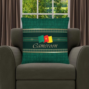 Cameroon Gifts | Cameroon Fabric | Cameroon Art | Cameroon Flag | Cameroonian Gifts | Cameroon Pillow | Cameroon Decor | Cameroonian Flag