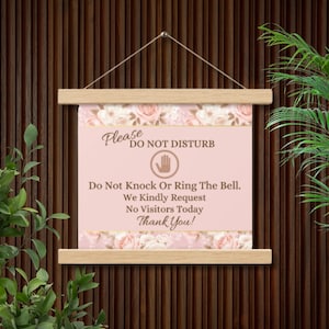 Do Not Disturb Sign #2 | Do Not Knock Sign | Do Not Ring Doorbell Sign | Do Not Knock Or Ring Doorbell Sign | Front Door Sign | Door Hanger