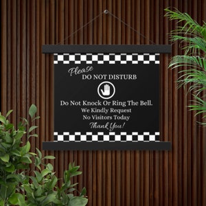 Do Not Disturb Sign #4 | Do Not Knock Sign | Do Not Ring Doorbell Sign | Do Not Knock Or Ring Doorbell Sign | Front Door Sign | Door Hanger