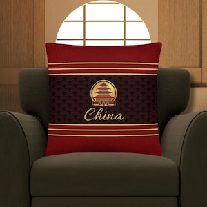 Porzellan Geschenk #2 | Chinesisches Geschenk | Chinesisches Kissen | Chinesisches Design | Chinesische Flagge | China Geburtstagsgeschenk | Porzellan-Design | Chinesischer Dekor