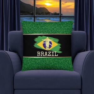 Brasilien Geschenke | Brasilianische Geschenke | Brasilien Kissen | Brasilianische Kunst | Brasilianisches Dekor | Brasilianische Flagge | Brasilien Souvenir | Brasilien Reise