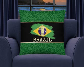 Brazil Gifts | Brazilian Gifts | Brazil Pillow | Brazilian Art | Brazilian Decor | Brazilian Flag | Brazil Souvenir | Brazil Travel