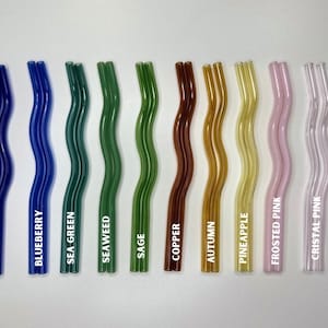 Colorful Wavy Glass Straws