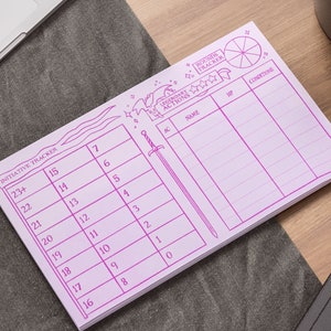 Initiative Tracker Pad (Pink) | DM Tools | D&D 5e