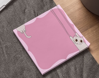 White Cat | Sticky Note Pad | Stationary