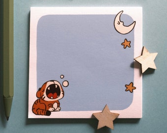 Sleepy Tiger | Sticky Note Pad | Stationary