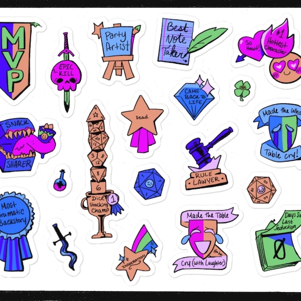 D&D Awards | Sticker sheet