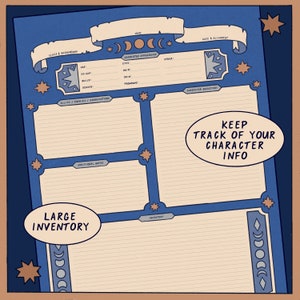 Mystic Skies Printable Dnd Character Sheet PDF for Dungeons and