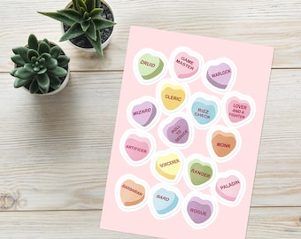 D&D Candy Hearts Sticker Sheet