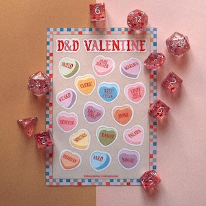 D&D Valentine's Candy Herzen Aufkleber