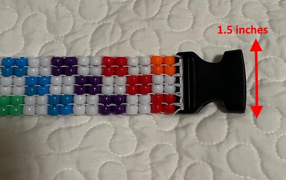 White and Rainbow Checkered Kandi Belt Opaque - Etsy