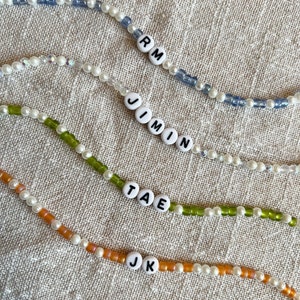 PEARLY DAYS __ BTS kpop bias custom beaded necklace ot7