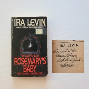 SIGNED Rosemary&#39;s Baby by Ira Levin / Horror Paperback / Rare Horror Signature / Inscribed Horror Collectible / Ira Levin / Rosemary&#39;s Baby