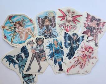 Pegatinas de hadas 2004 / Delphine Levesque Demers / Yujean Stickems / Arte de pegatinas coleccionables / Venta individual
