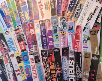 Marcapáginas VHS aleatorios / Años 80 y 90 / Terror / Ejercicio / Marcapáginas divertido / Marcapáginas reciclado