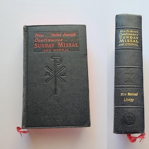 New Saint Joseph Continuous Sunday Missal and Hymnal / Mass Book / Catholic Studies / Vintage Religious Literature / New Revised Liturgy