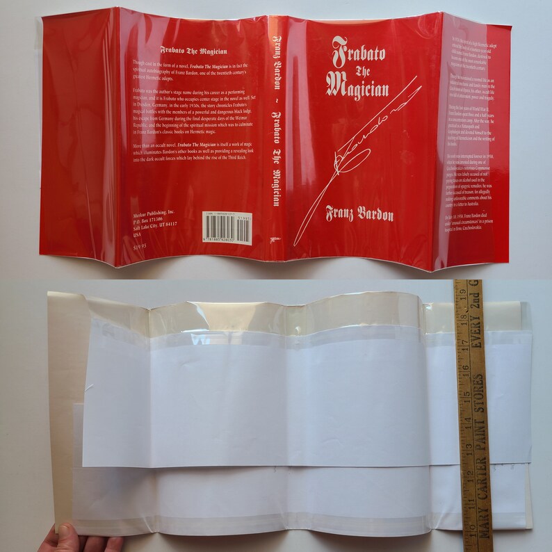Puede incluir: Una cubierta de libro roja con el t&iacute;tulo "Frabato el Mago" y el nombre del autor "Franz Bardon". La cubierta del libro tiene un fondo blanco con un c&oacute;digo de barras negro y texto.