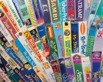 Marcapáginas VHS retro para niños / Películas infantiles / Nostalgia de los 90 / Películas navideñas vintage / Dibujos animados VHS