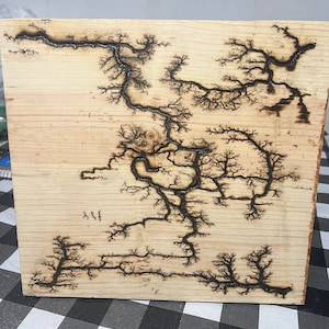 Fractal burned pine boards