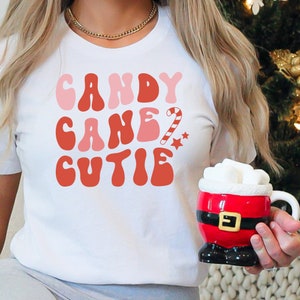 Candy Cane Cutie Tshirt, Christmas Candy Cane Tshirt, Christmas Cutie Tshirt