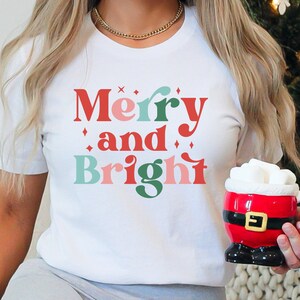 Merry & Bright Tshirt, Merry and Bright Tshirt, Merry and Bright Shirt, Christmas Tshirt, Christmas Shirt