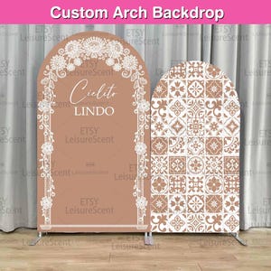 Cielito Lindo Baby Shower Arch Backdrop Cover Stand Boho Baby Girl Shower Party Custom Terracotta Talavera Mexcian Arched Chiara Wall Panels