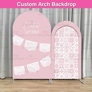 Pink Cielito Lindo Baby Shower Arch Backdrop Cover Stand Boho Baby Girl Party Custom Terracotta Talavera Mexcian Arched Chiara Wall Panels