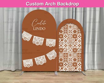 Cielito Lindo Baby Shower Arch Fondale di copertura Stand Boho Baby Girl Shower Party Personalizzato Terracotta Talavera Mexcian Arco Chiara Pannelli da parete