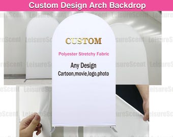 Copertura per fondale ad arco personalizzata, supporto in tessuto elastico per baby shower, addio al nubilato, festa di compleanno, pannelli da parete Chiara ad arco personalizzati, sfondo fotografico
