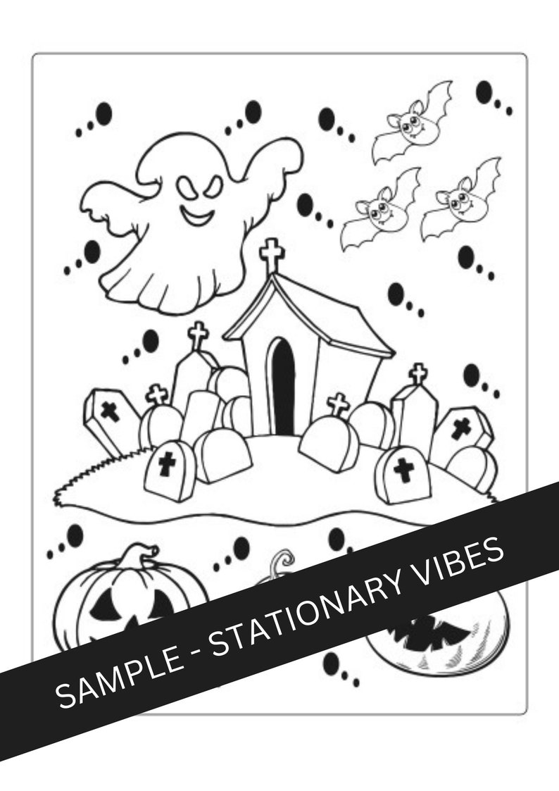 Halloween Coloring Pages PDF Printable (50 Page Digital Colouring Book