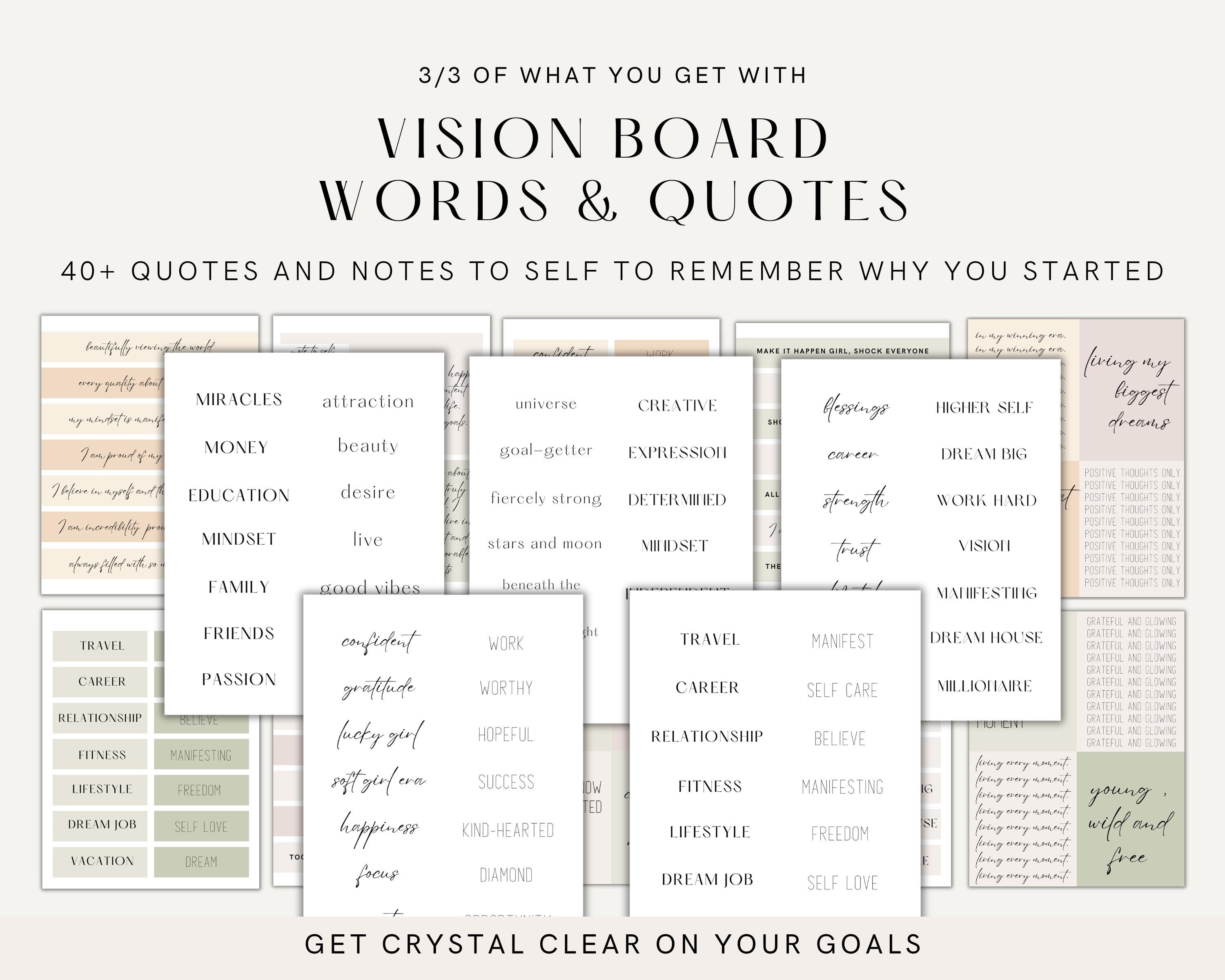 2025 Printable Vision Board Words, Printable Vision Board Kit, Vision
