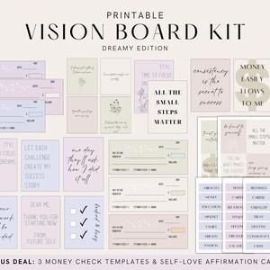 Imprimables pour kit Vision Board 2025, Mots Vision Board, Planificateur Vision Board, Modèle Vision Board, Contrôles Vision Board, Prière Vision Board
