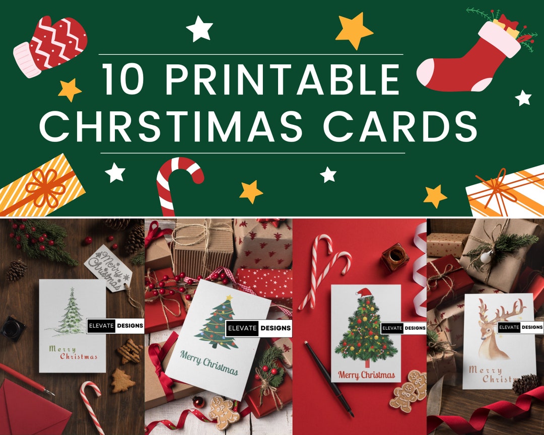 10-simple-christmas-cards-to-print-instant-digital-download-etsy