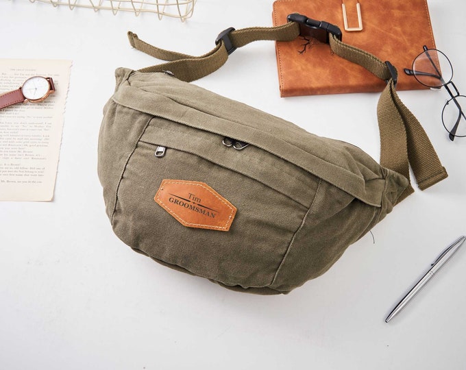 Personalized Crossbody Fanny Bag, Shoulder Bag,Canvas Fanny pack,Sports Waist Bag,Casual Chest Bag,Bag,Canvas Hipbag,Unisex Bag,Gift For Her