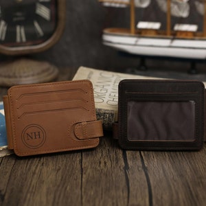 Personalized Money Clip, Boyfriend Gifts, Groomsmen Wallet, Engraved Leather Wallet for Men, Card Holder, RFID Blocking, Custom Wallet
