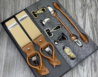 Tirantes para hombre Regalos de Navidad Tirantes para boda Clips para tirantes con botones Tirantes Regalos para padrinos de boda Regalos de aniversario