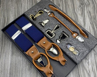 Groomsmen Gfits Herren Hosenträger Personalisieren Weihnachtsgeschenk, Button Hosenträger Clips Hosenträger BestMan Geschenke Hochzeitsgeschenke Jahrestagsgeschenke