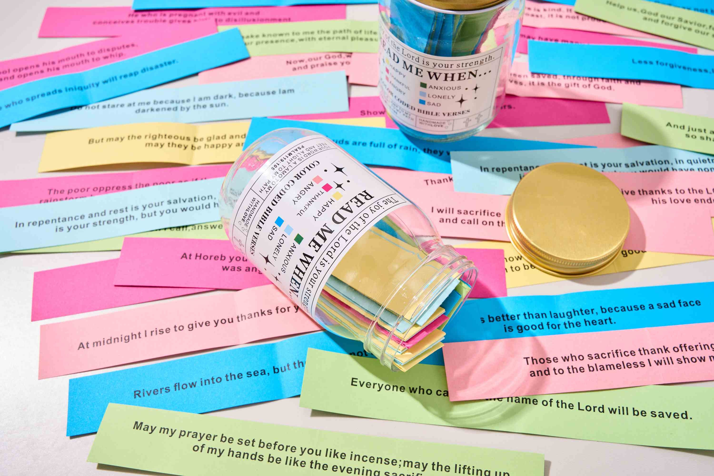 Color Coded Bible Verses,read Me When Jar, Scripture Jar, God's  Encouragement, Christian Gift, Mental Health, Anxiety, Confirmation Gift -  Etsy, image size:3000x2000