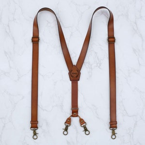 Regalos de padrinos Tirantes de cuero marrón, Tirantes de cuero personalizados, Regalos de boda, Regalos de aniversario, Regalos de BestMan, Regalo de padrino