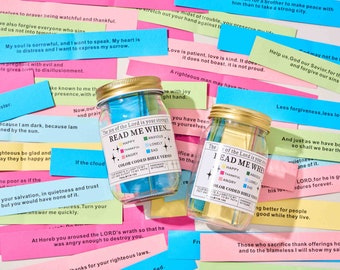 Kleurgecodeerde bijbelverzen, Read Me When Jar, Schriftpot, Gods aanmoediging, christelijk geschenk, geestelijke gezondheid, angst, bevestigingscadeau