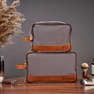 Kulturbeutel Canvas, Valentinstag Geschenk, Trauzeugen Geschenke, Jubiläumsgeschenke, Dopp Kit Für Männer, Personalisiertes Geschenk für Ihn, Kulturbeutel