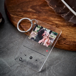 Personalized Acrylic Keychain, Christmas Gifts, Anniversary Keychain, Couple Gift, Song Plaque Keychain, Picture Keychain, Photo Keychain