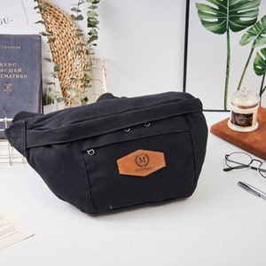 Sac banane en toile personnalisé, sac à bandoulière, sac à bandoulière, sac de taille sport, sac de poitrine décontracté, sac unisexe, cadeau pour elle, cadeau petit ami