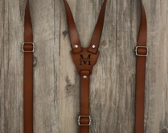 Groomsmen Gift Groomsmen Suspenders for Best Man Gift Grooms Suspenders Wedding Suspenders Genuine Leather Suspenders Wedding Suspenders