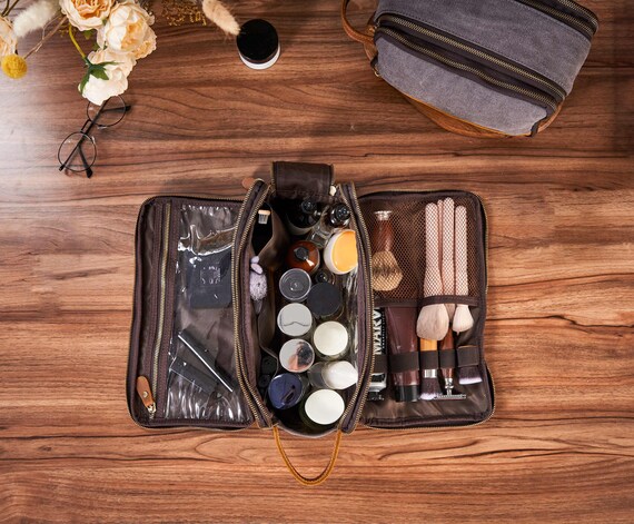 canvas travel toiletry bag shaving dopp case kit Personalized Canvas Dopp Kit, Shaving Kit Bag, Groomsmens Gift Ideas, Men's Travel  Case, Groomsman Gift, Toiletry Bag, Christmas, Best Man