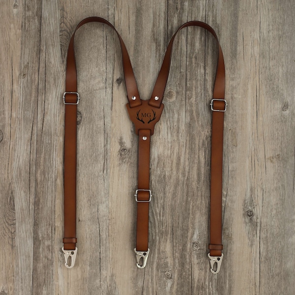 Brown/Coffee Suspenders Leather Suspenders Personalized Men’s Leather Suspenders Groomsmen Suspenders Wedding Gift Best Man Gift