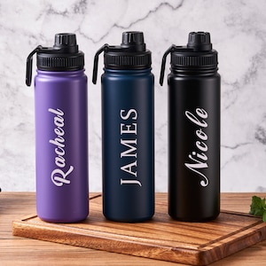 Engraved Water Bottles, Personalized Insulated Water Bottle, Name Water Bottle, Custom Water Bottle, Valentines Gift, Groomsman Gift
